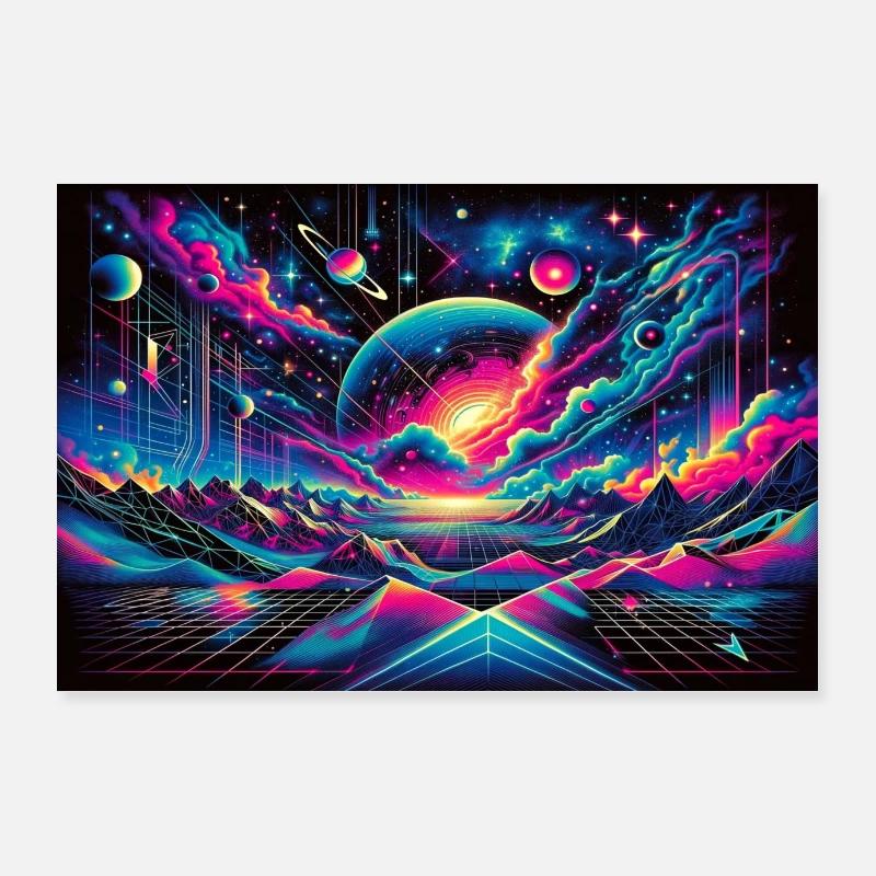 années 90 Espace psychédélique 3.0 Poster 90 x 60 cm