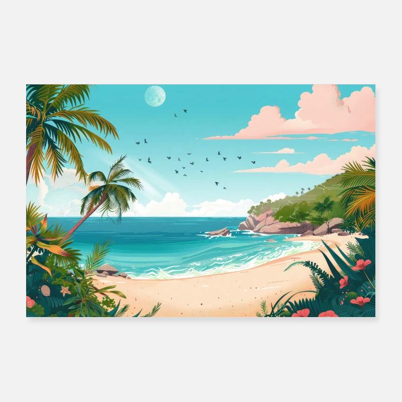 Tropischer Strand Poster 90x60 cm