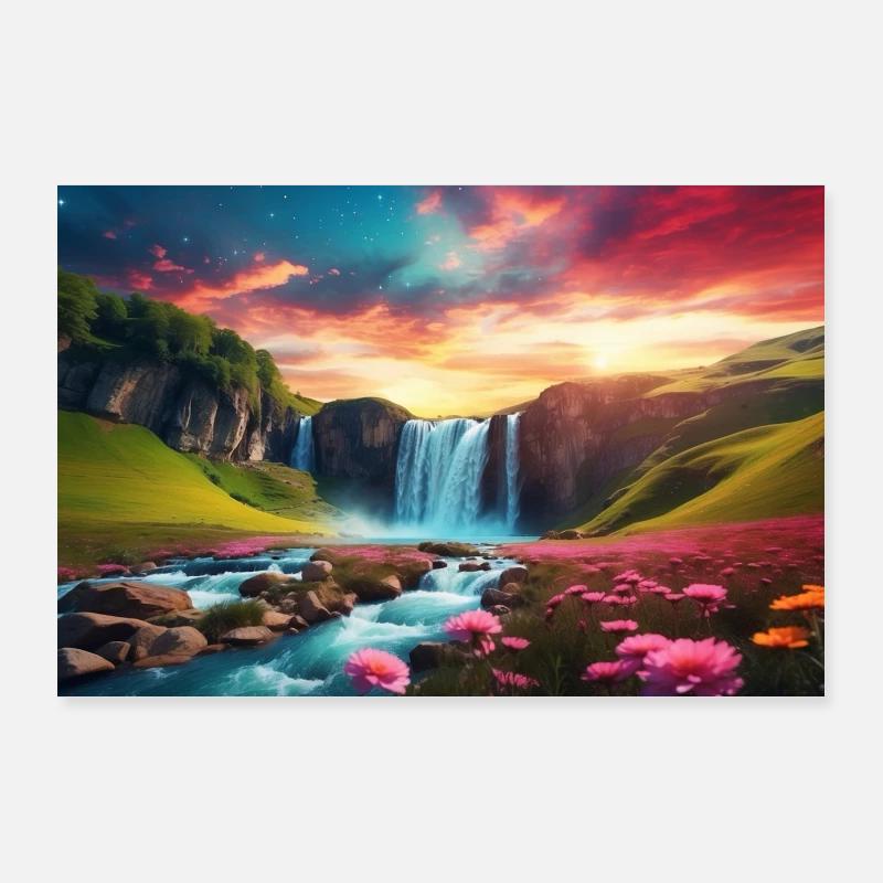 Wasserfall Poster 90x60 cm
