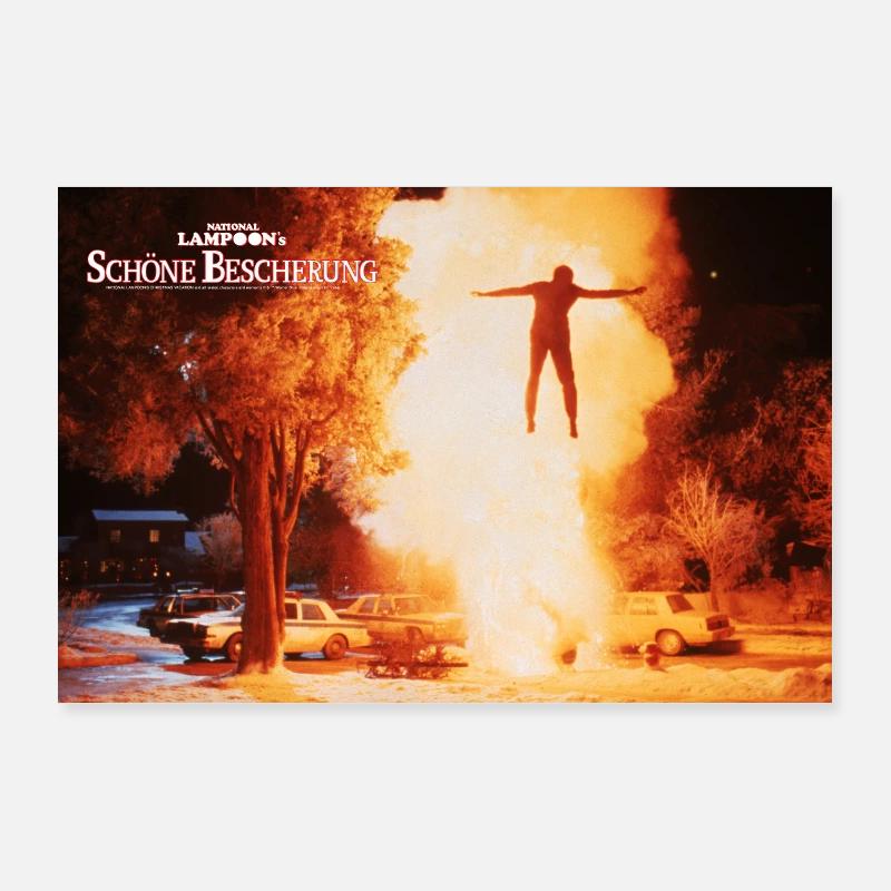 Smukt gavegivende eksplosionsdesign - Poster 90x60 cm - hvid