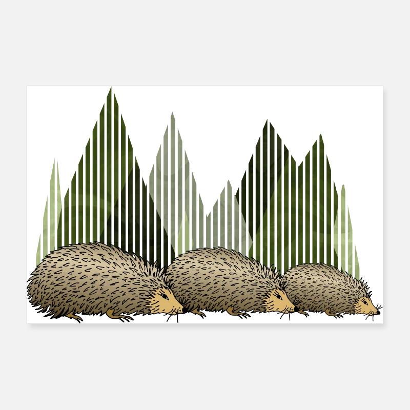 Hedgehogs Poster 36" x 24" (90x60 cm)