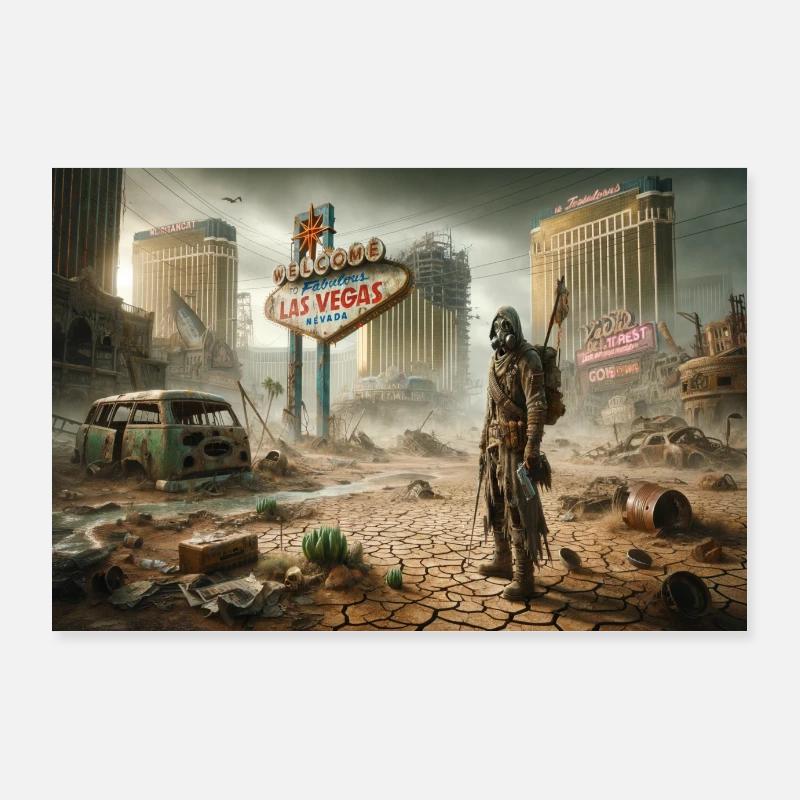 Apocalyptic Las Vegas Wanderer Poster 90x60 cm
