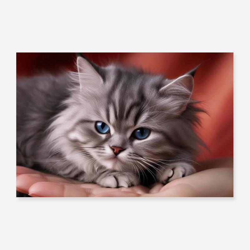 Blauäugiger Schatz: Eine Katze zum Verlieben! Poster 90x60 cm