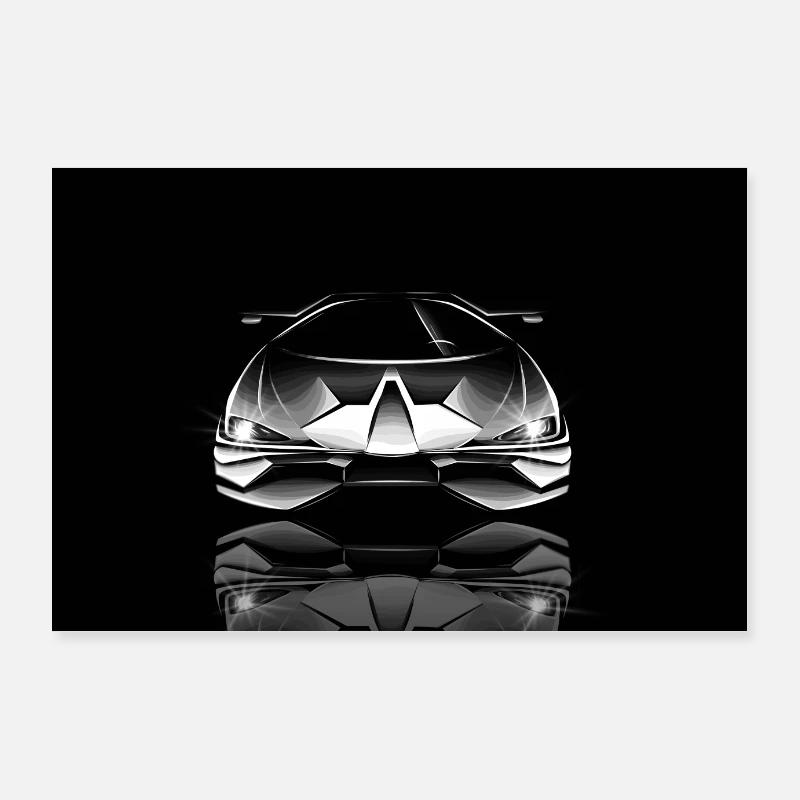 Auto Poster in schwarz weiß Poster 90x60 cm