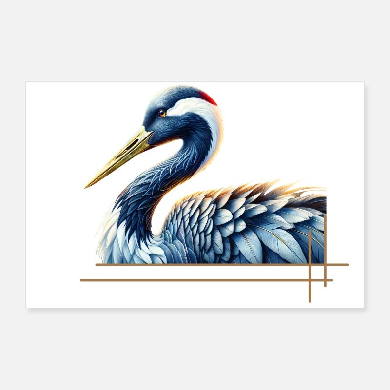 Eleganter Kran Poster 90x60 cm