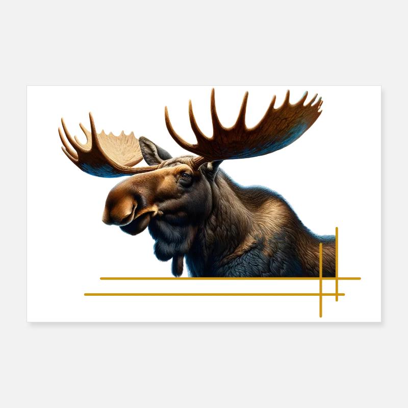 Der König des Waldes, der Elch Poster 90x60 cm