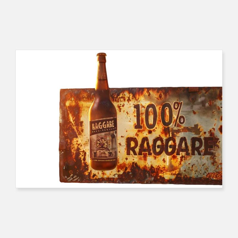100% Raggare – Sensation de bière rustique Poster 90 x 60 cm