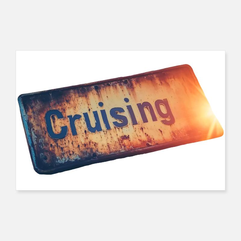 Croisière avec un style rétro Poster 90 x 60 cm