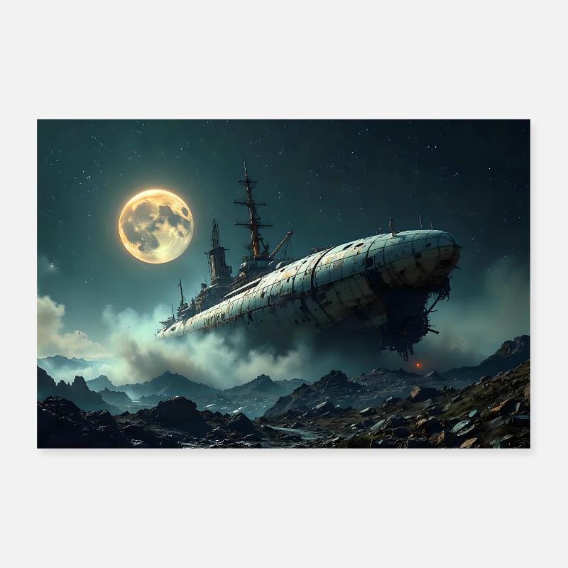 Gestrandet - Poster 90x60 cm - Weiß