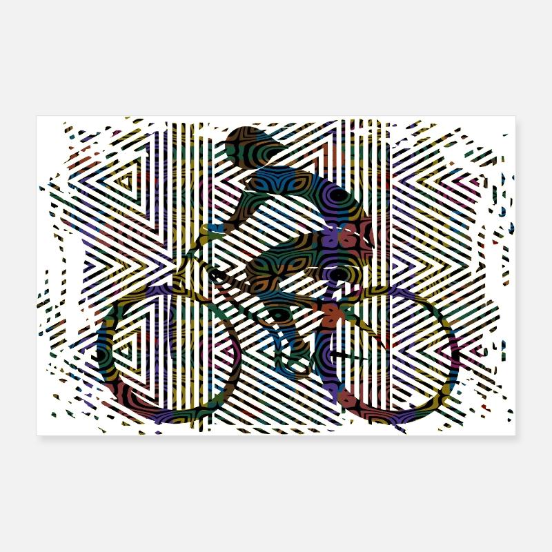 Cyclist - Poster 36" x 24" (90x60 cm) - white