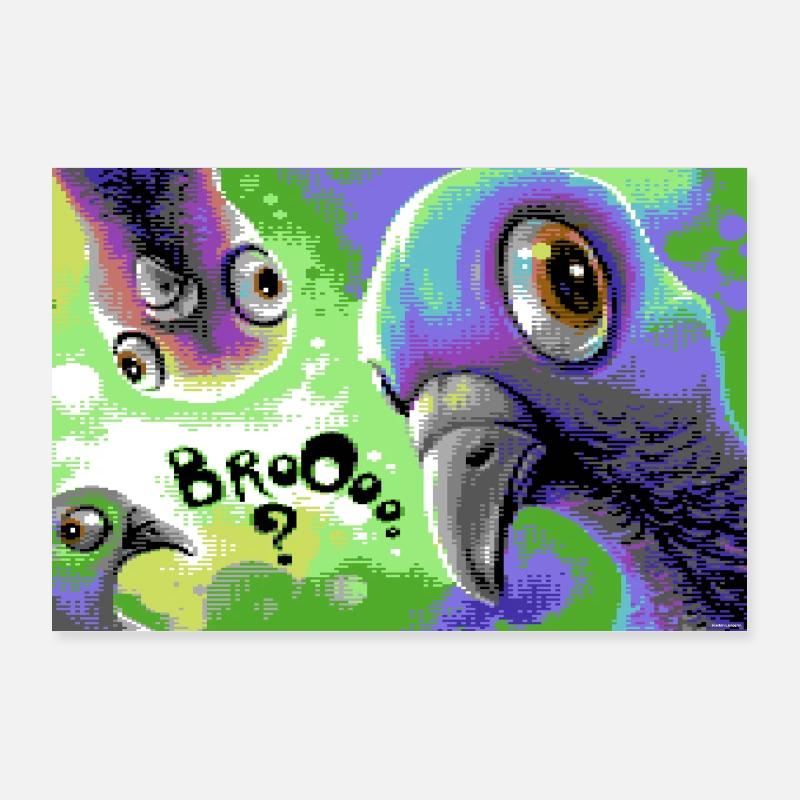 Pigeons Poster 36" x 24" (90x60 cm)