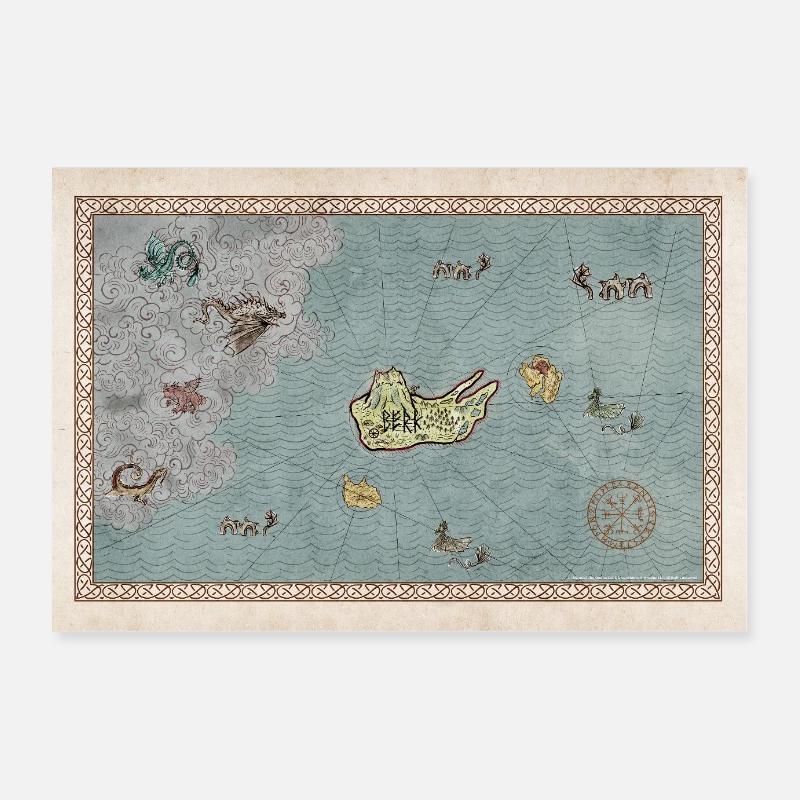How to Train Your Dragon Map Poster 36" x 24" (90x60 cm)