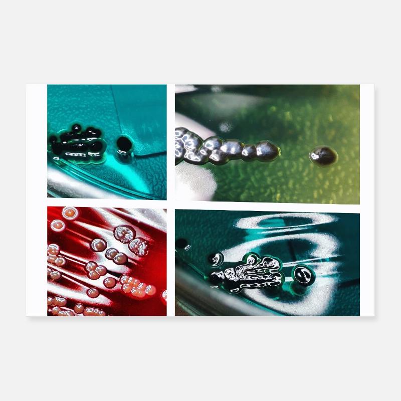 Collection de bactéries n° 1 - Poster 90 x 60 cm - blanc
