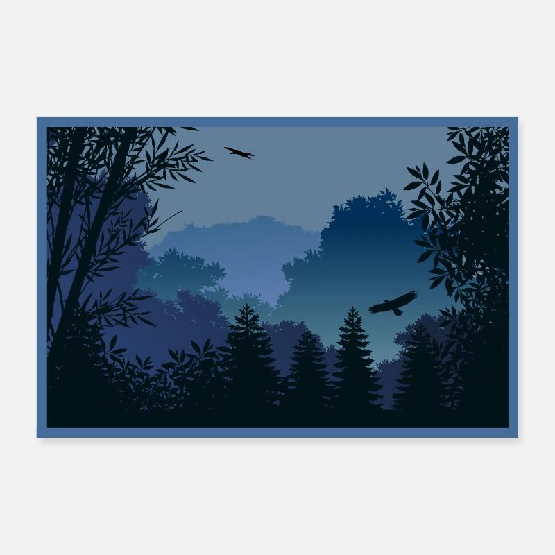 bos_in_avondschemering_met_arenden Poster 36" x 24" (90x60 cm)