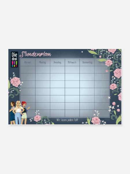Die Drei !!! Stundenplan Mit Kim, Franzi Und Marie - Poster 90x60 cm - - Vorne