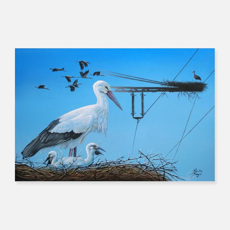 cigogne Poster 90 x 60 cm