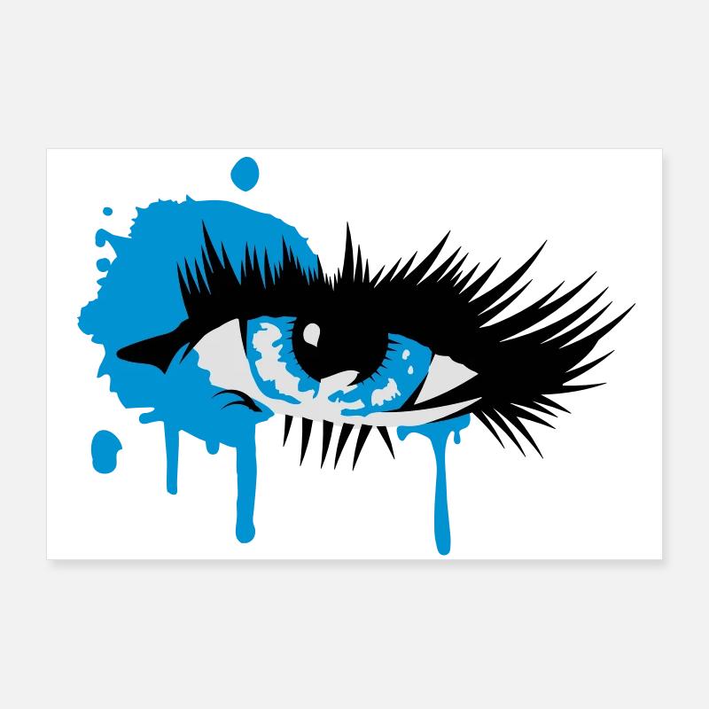 A colored eye with long eyelashes Poster 36" x 24" (90x60 cm)