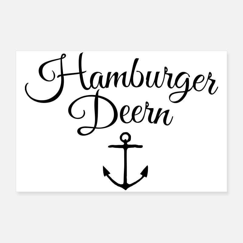 Hamburger Deern Anker Klassisch Poster 90x60 cm