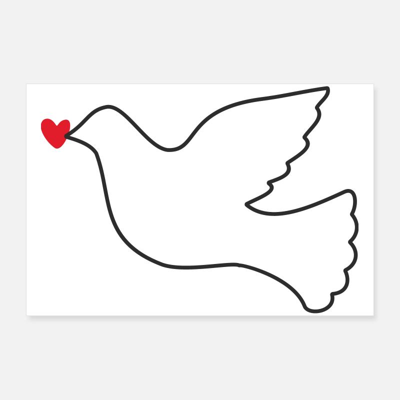 Friedenstaube Friede Freiheit Poster 90x60 cm