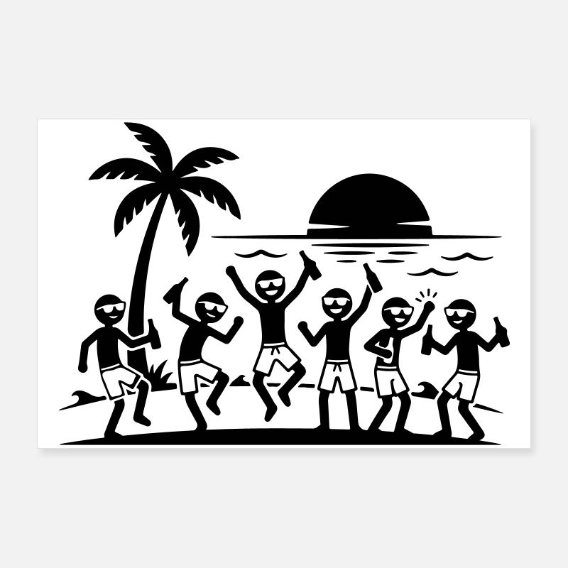 Équipe de plage pour fête de fin d’année Poster 90 x 60 cm