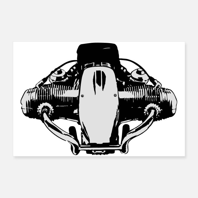2 Ventil Boxermotor Poster 90x60 cm