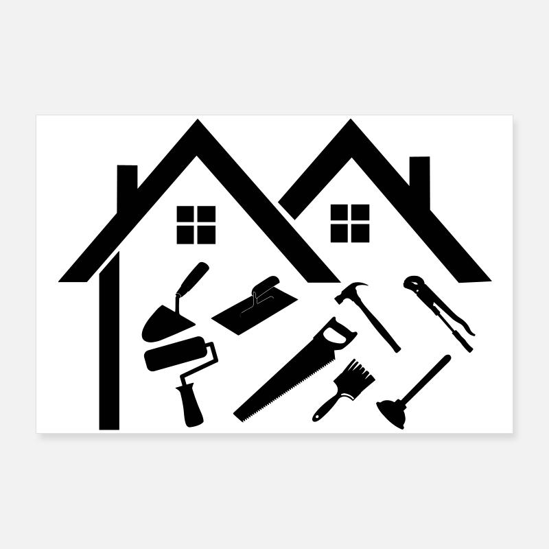 Baufirma Handwerker Poster 90x60 cm