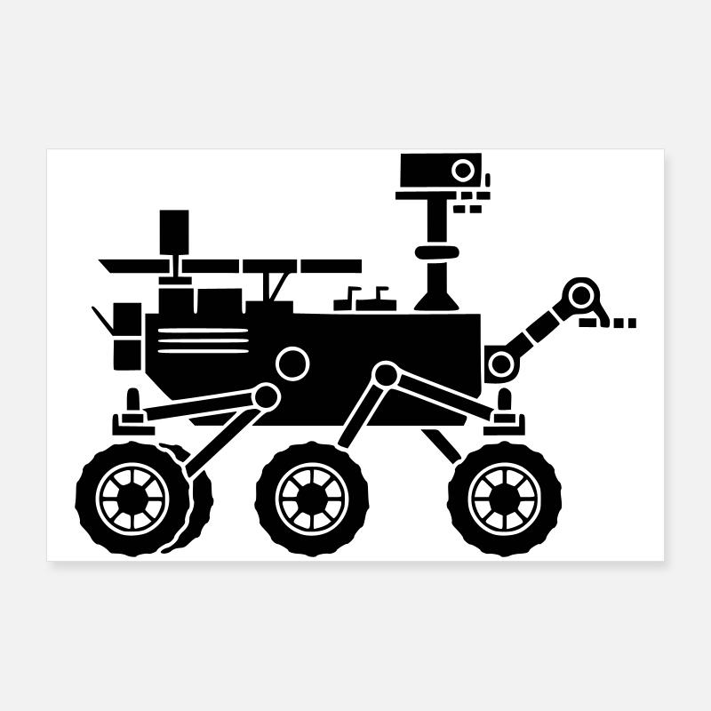 Mars Rover Robot Silhouette Poster 36" x 24" (90x60 cm)