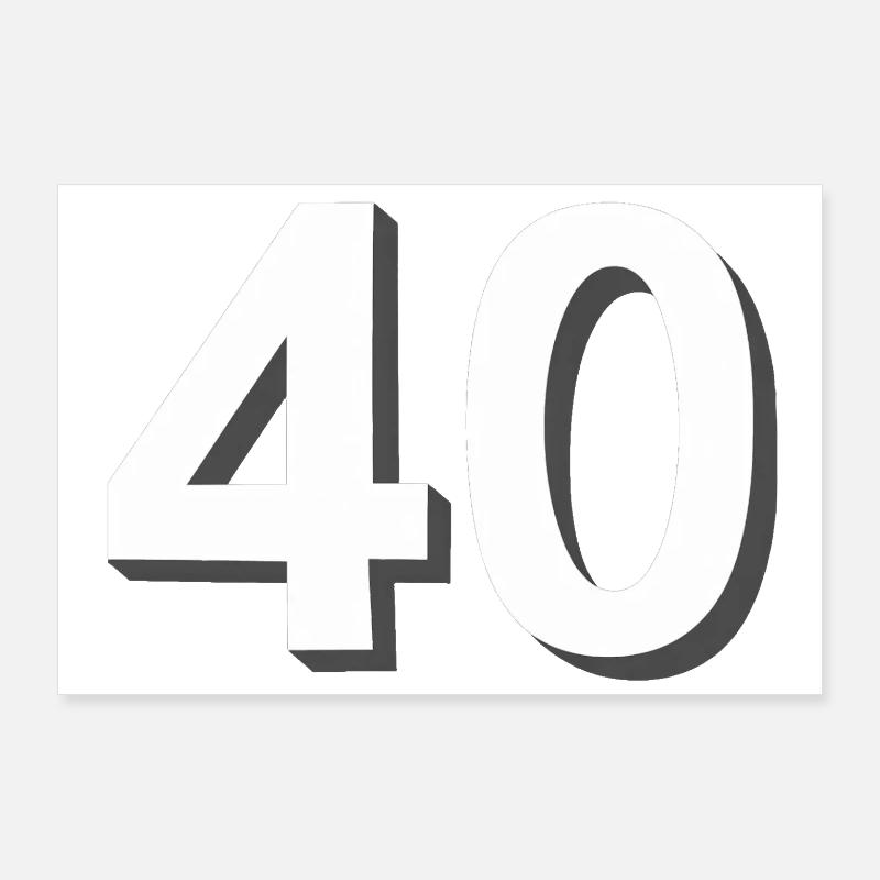 40, chiffres, anniversaire Poster 90 x 60 cm
