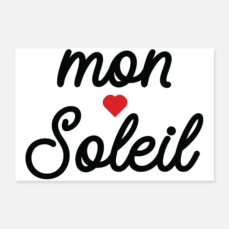 Mon Soleil cœur en Script Poster 90 x 60 cm