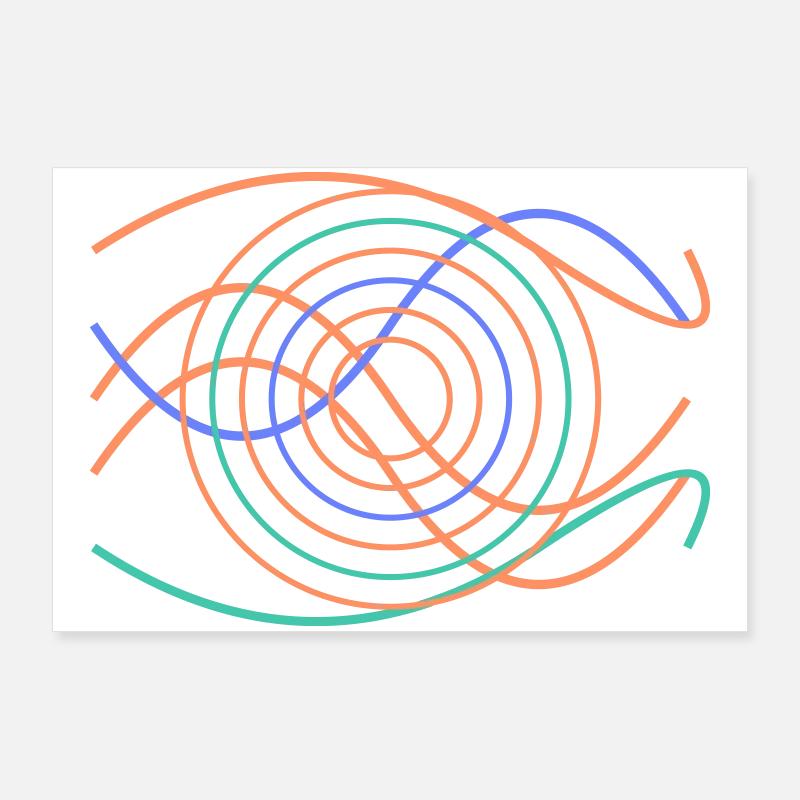 Conception abstraite des vagues Poster 90 x 60 cm