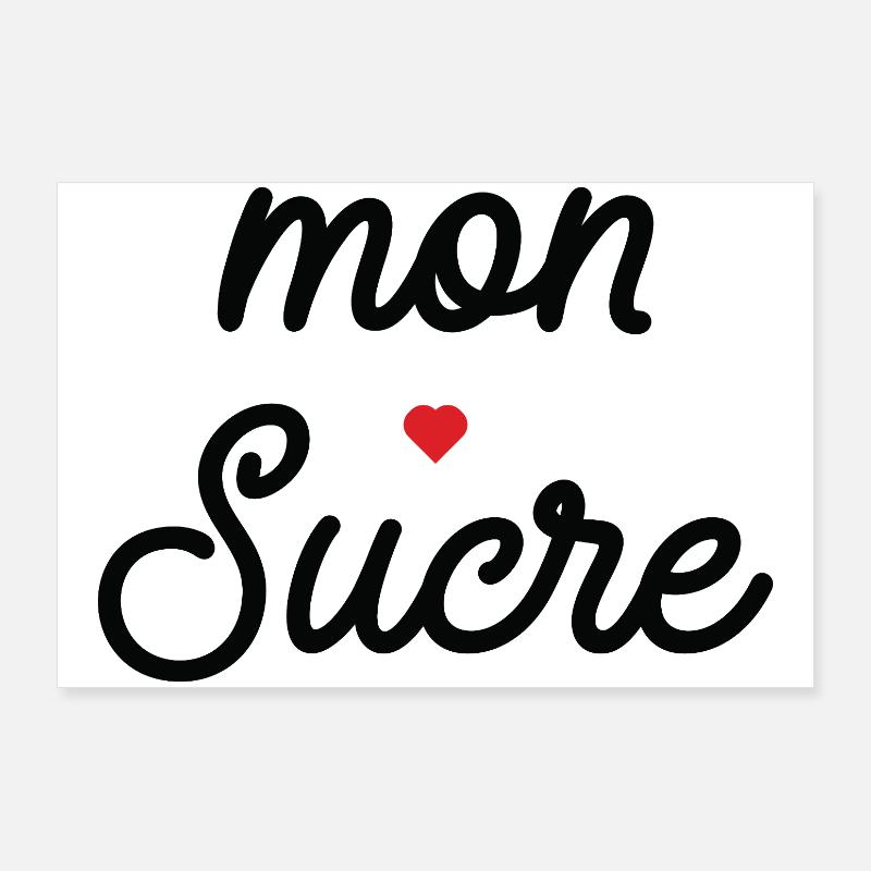 Mon cœur Noir Script Poster 90 x 60 cm