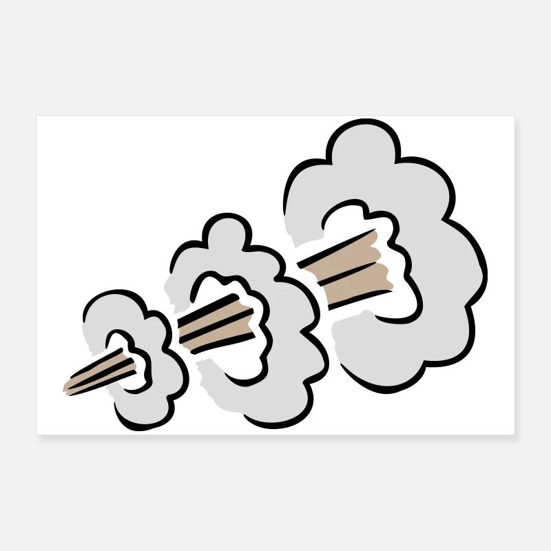 Explosion bruyante de pets Humour Toilet Nuage comique Poster 90 x 60 cm
