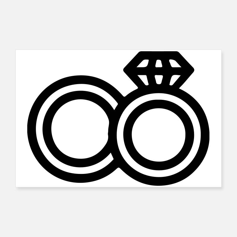Eheringe Hochzeit Poster 90x60 cm