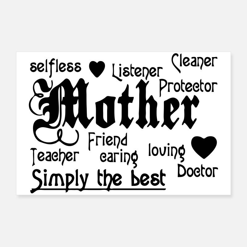 Mother Mutter Spruch Mama Familie Liebe Geschenk Poster 90x60 cm