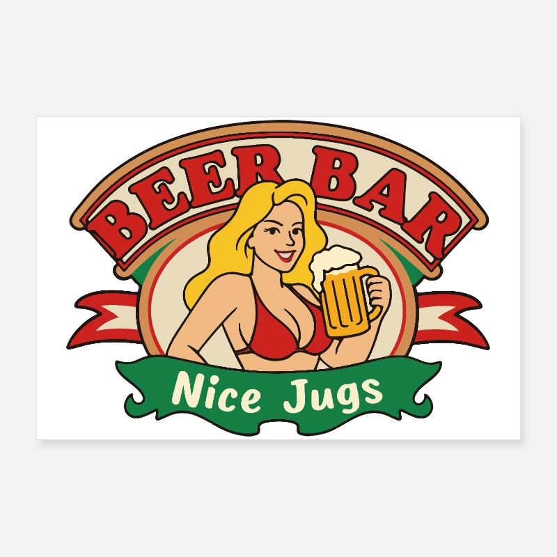 Beer Babe Retro Poster 90x60 cm