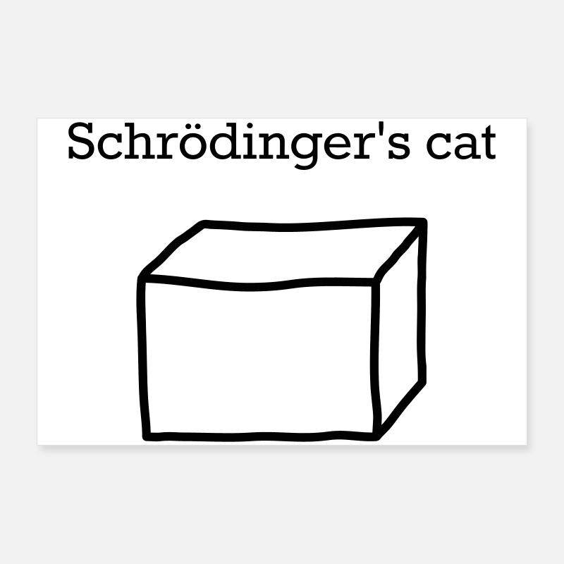 Schrödinger's Cat – Funny Quantum Physics Nerd Poster 36" x 24" (90x60 cm)