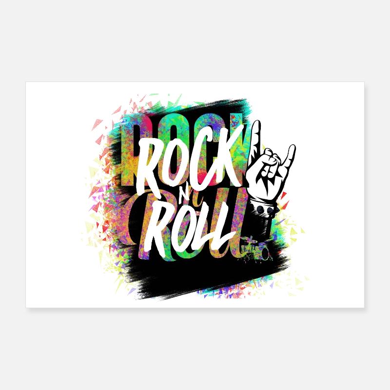 Rock n Roll Farbexplosion Poster 90x60 cm