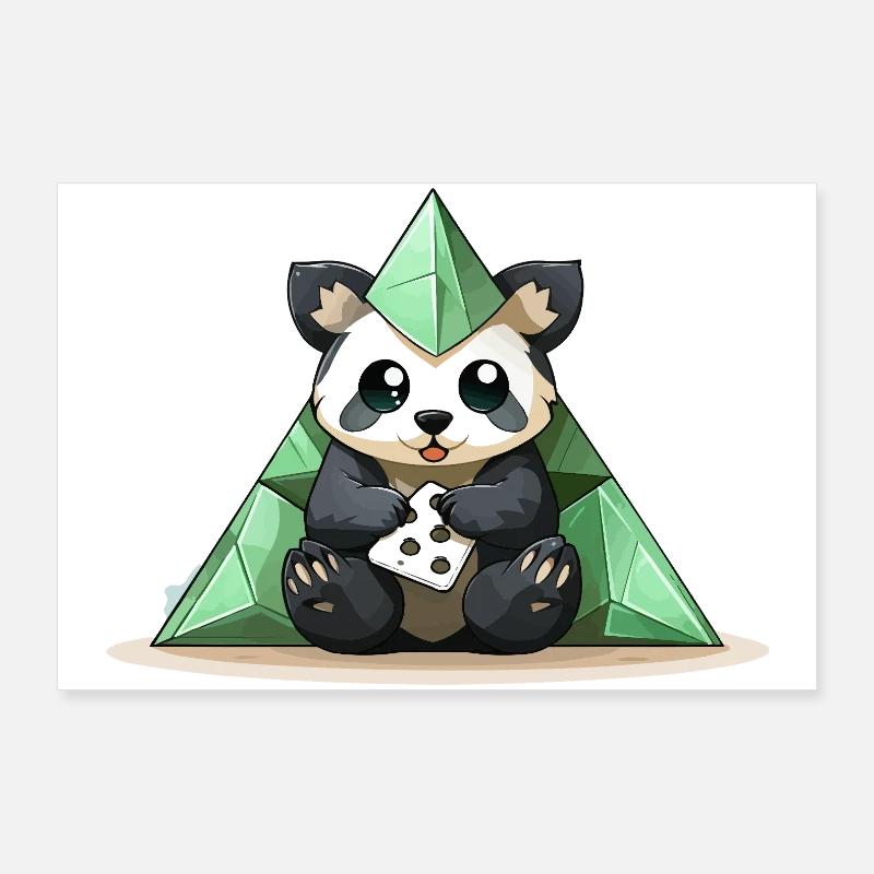 Pyramide de Cristal de Panda Poster 90 x 60 cm
