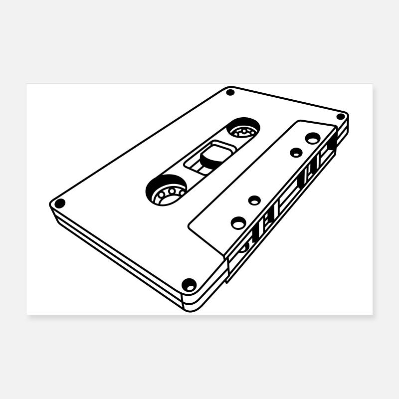 Kassette schräg Retro – Musik Mixtape Design Poster 90x60 cm