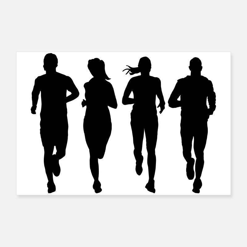 couple en cours d'exécution Poster 90 x 60 cm