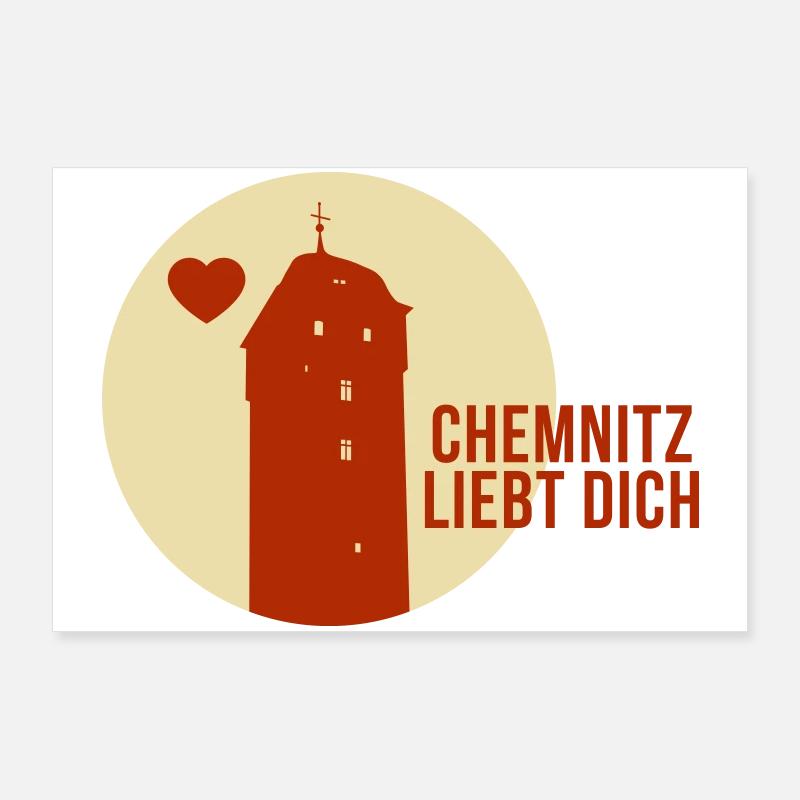 Chemnitz liebt dich Poster 90x60 cm