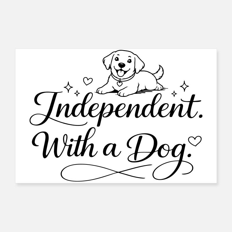 Indépendant. Avec un chien. Poster 90 x 60 cm