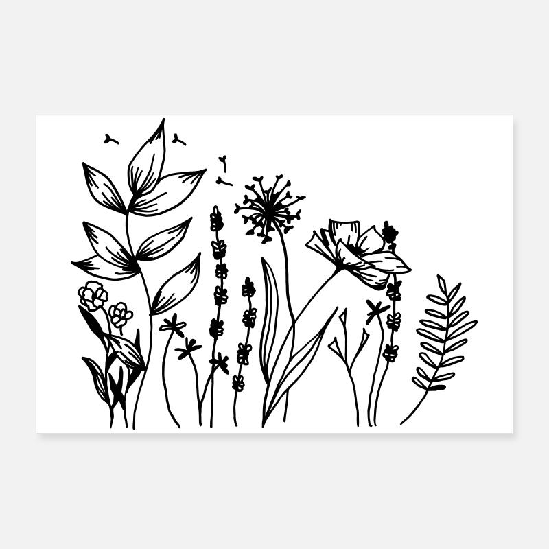 Wildblumen Poster 90x60 cm
