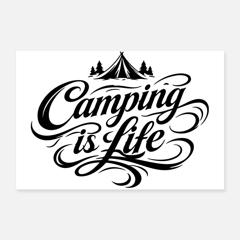 Camping Leben Spruch Poster 90x60 cm
