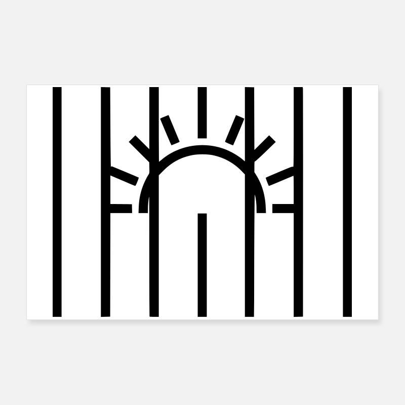 Sun Behind Bars Prison Poster 36" x 24" (90x60 cm)
