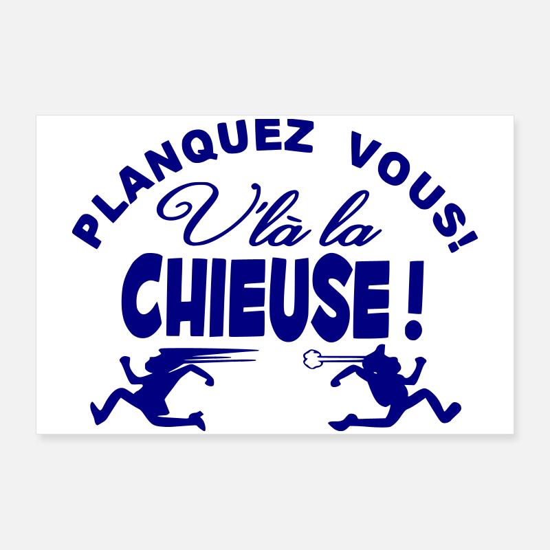 Femme Chieuse design drôle Poster 90 x 60 cm