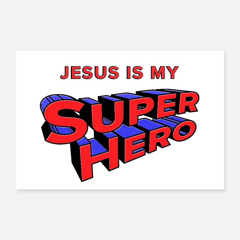 Jesus, mein Superheld Poster 90x60 cm