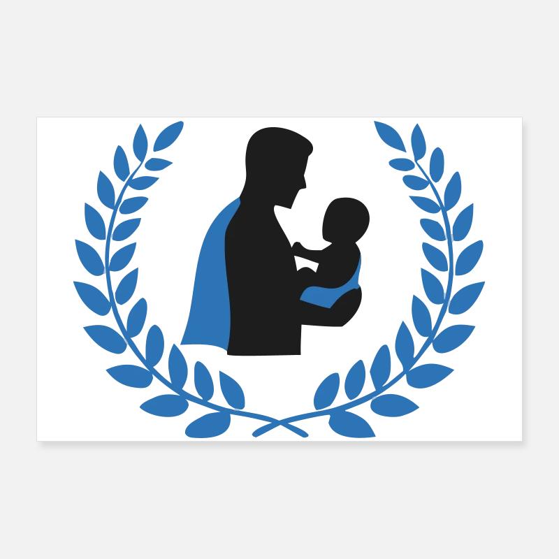 Logo de la couronne Père Bébé Fier Poster 90 x 60 cm