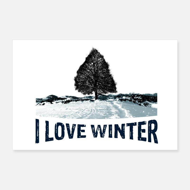 I love winter tree with Poster 36" x 24" (90x60 cm)