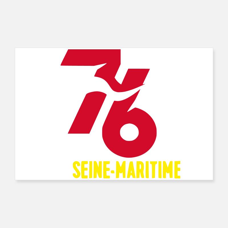 Emblème 76 Seine-Maritime Stylisé Poster 90 x 60 cm